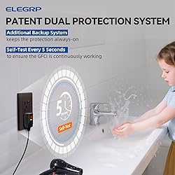 ELEGRP GFCI Outlet 15 Amp, Self-Test GFI Electrical