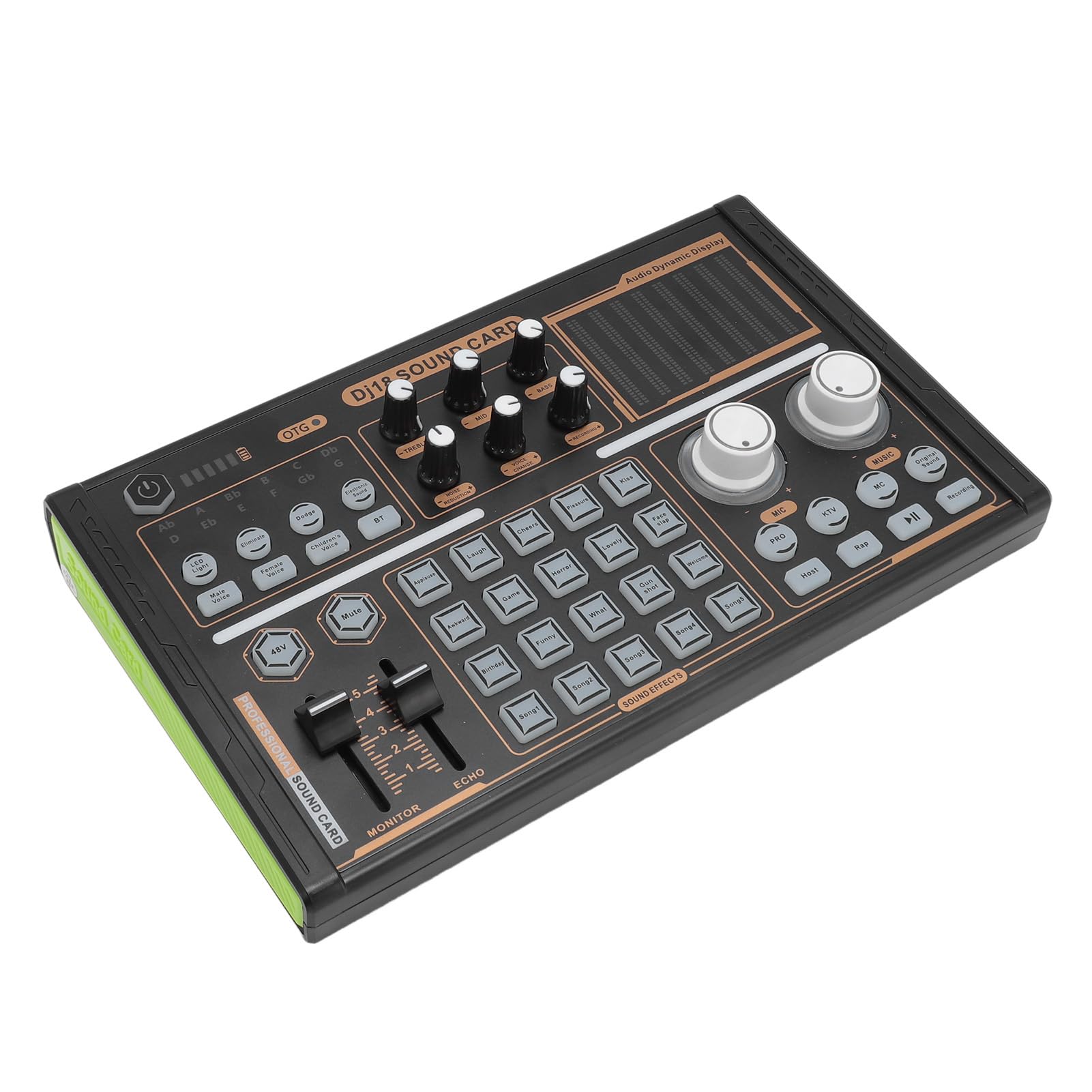 DJ18 Live Sound Card, DJ18 Bluetooth Live Sound Card Support 12 Kinds of Electric Sound Effects and 20 Special Ambient Effects Sound, Support Bluetooth Wireless Accompaniment