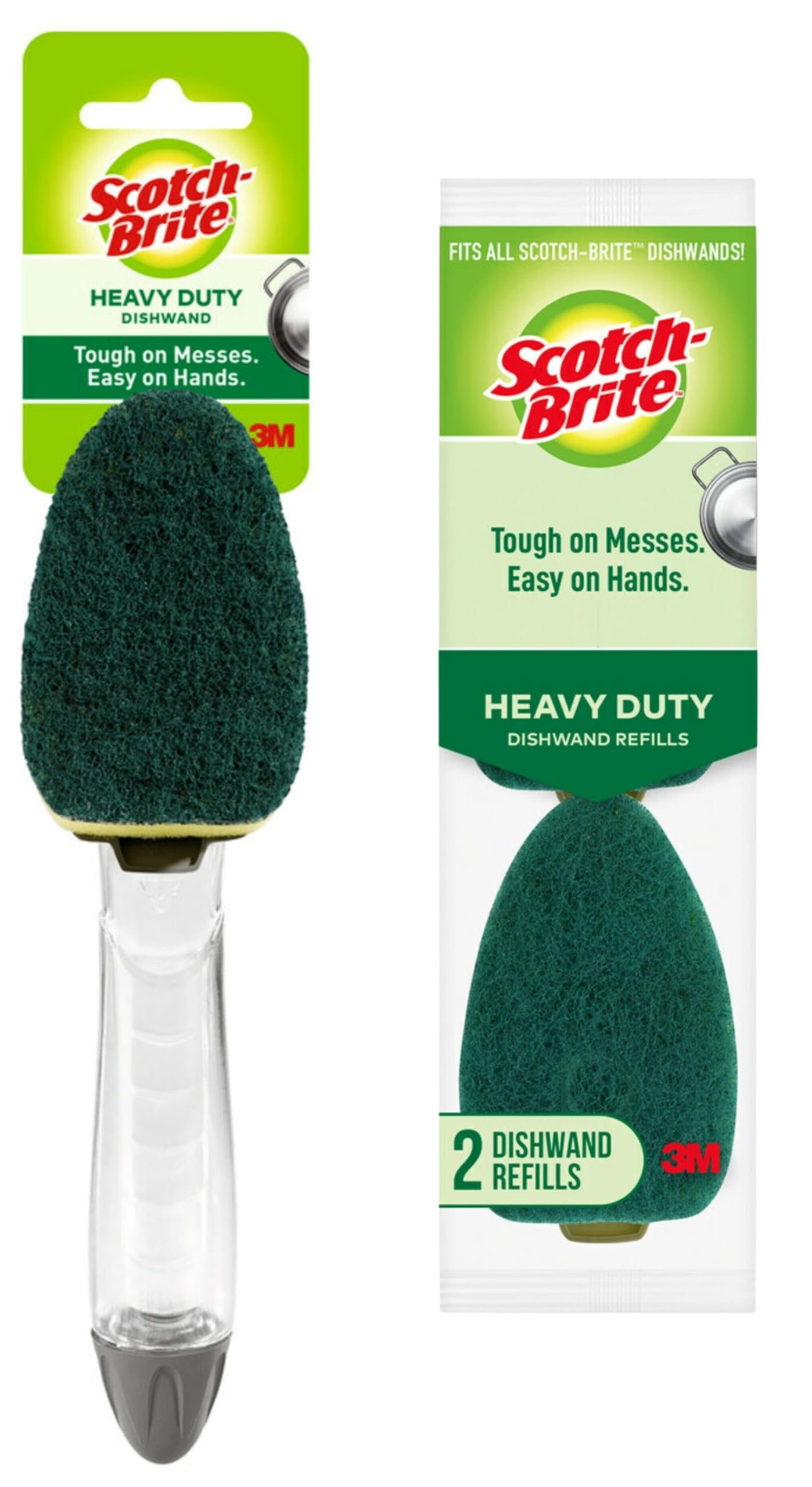 Photo 1 of Scotch-Brite Heavy Duty Dishwand Kit, Includes 1 Wand & 2 Refill Pads, Keep Hands Out of The Mess