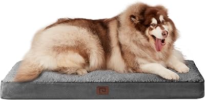EHEYCIGA Orthopedic XXL Dog Bed Mattress Grey 120x74x9cm with Removable Cover
