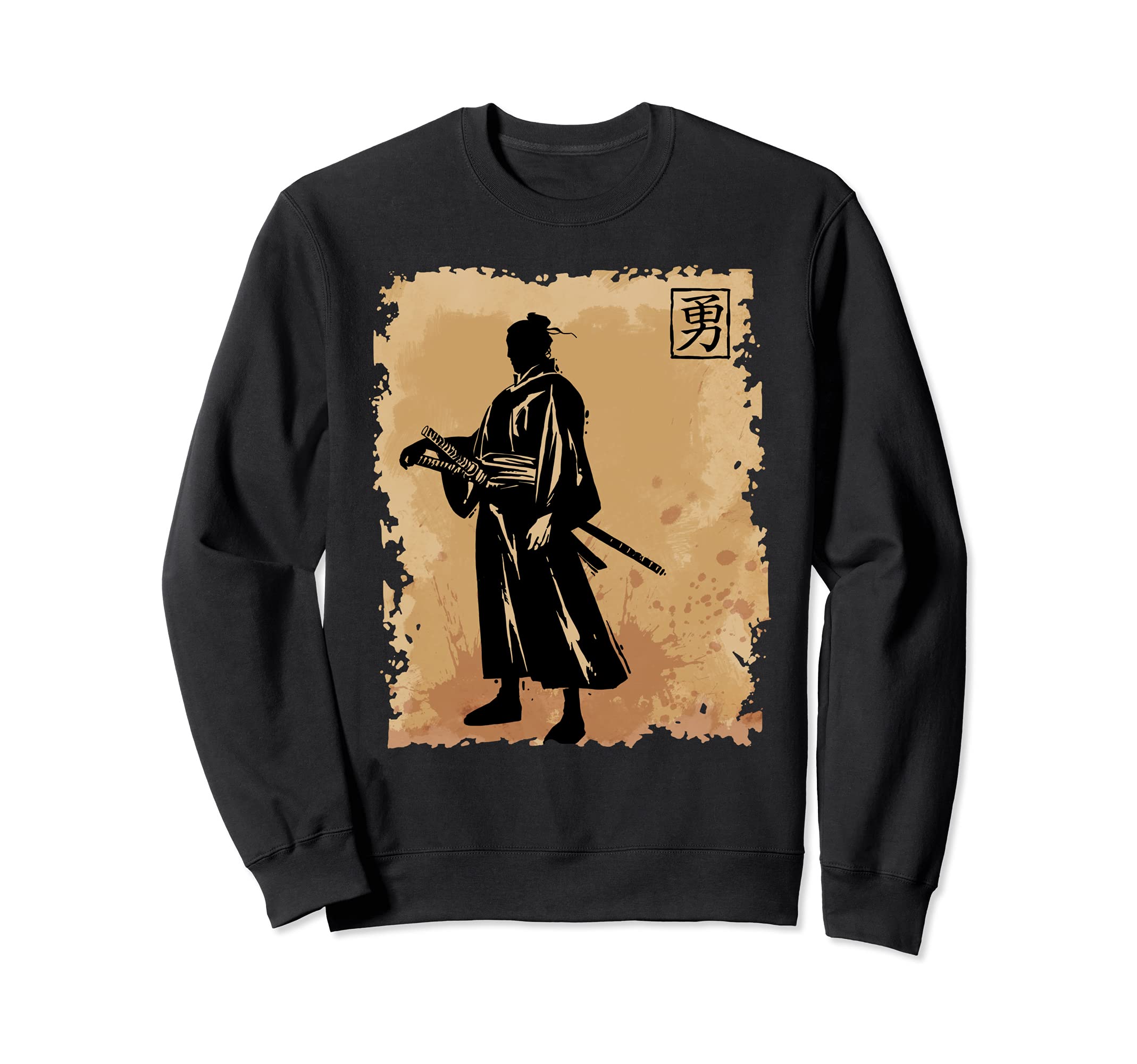Japanese Samurai Papyrus Japan Calligraphy Warrior Sweatshirt