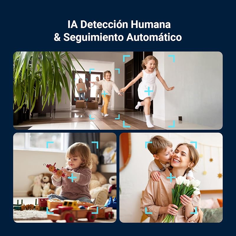 C6N G1 3K (2-pack) Câmara de vigilância WiFi interior de 360°, deteção de pessoas por câmara IP, visão noturna a cores, áudio bidirecional, rastreamento por zoom, controlo remoto, para bebé/empresa