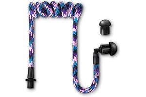 Fabric-Coated Acoustic Tube Ear Piece - Tubeez Walkie Talkie Earpiece with Black Ear Plugs - Moisture-Blocking Threaded Tube 