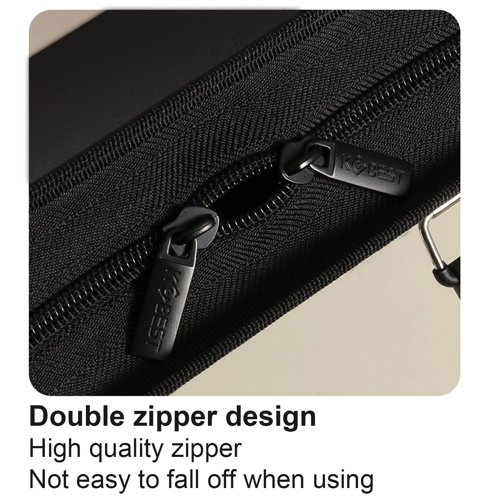 Acocony 11x17 Portfolio Folder for Artwork with Zipper Closure 11x17 Portfolio Case PP Material Oxford Cloth Edge Waterproof Black 1 Pack