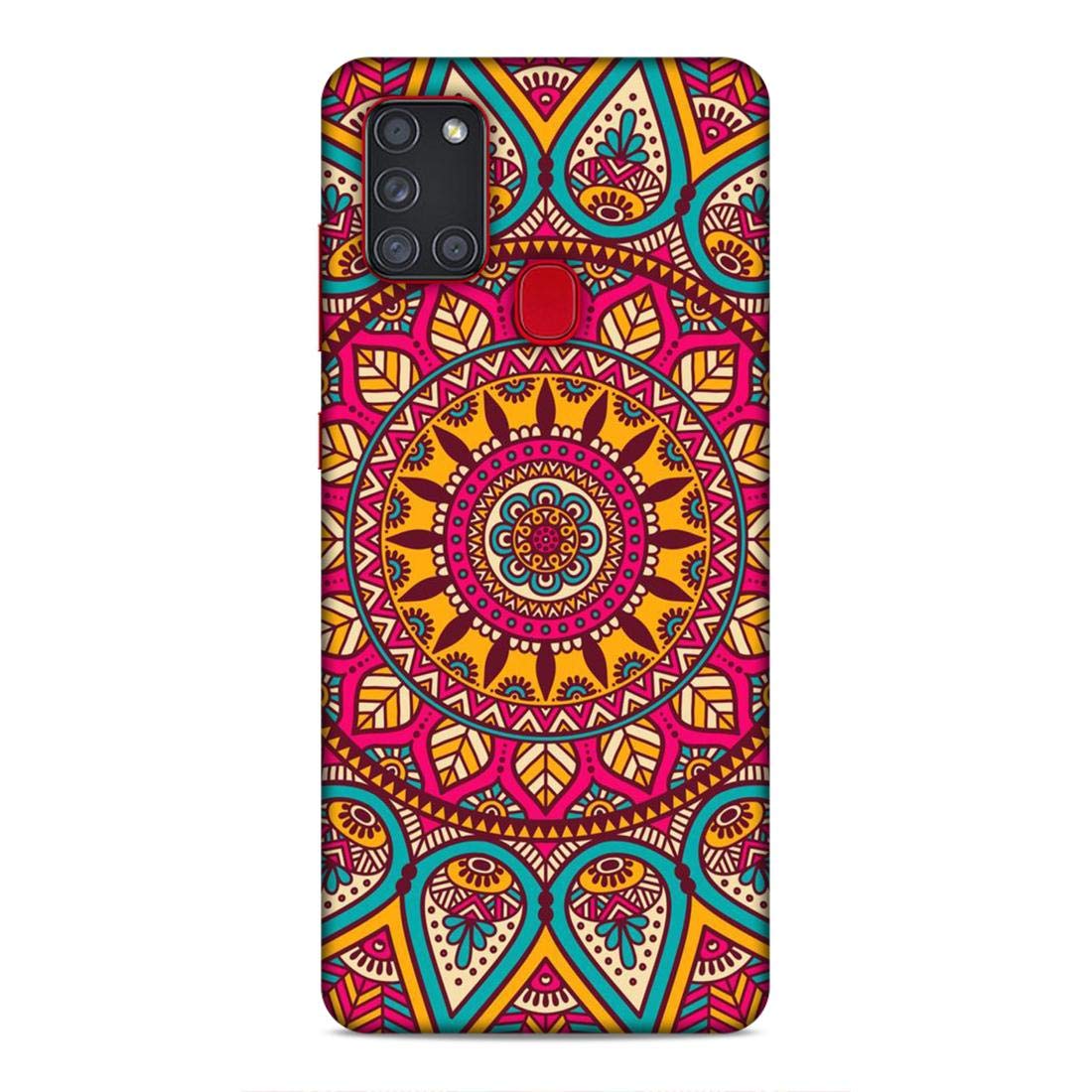 luxocase samsung galaxy a21s colorful multicolor mandala aztec design