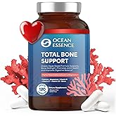 OCEAN ESSENCE Total Bone Support - Plant-Based Algae Calcium Supplement for Supporting Bone Density & Strength - for Men & Women 35+ - 120 Natural Calcium Capsules - Vitamins for Optimal Health