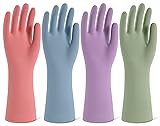 Rubber Cleaning Gloves for Dishwashing, 4 Pairs
