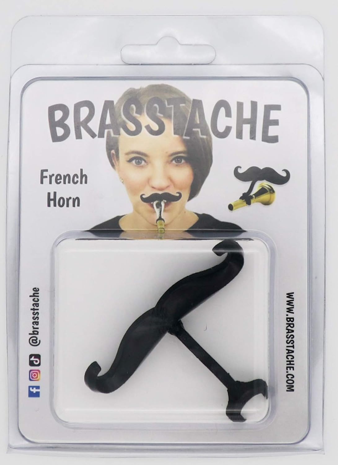 Brasstache - Clip-on Mustache for French Horn Mouthpiece: Musical Instruments