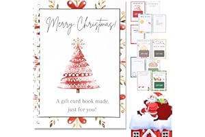 WARMOW Christmas Gift Card Book, 38 Pages 5x7 Color Spiral Bound Card Book, Surprises on Every Page, DIY Merry Christmas College Survival Gift Card Book Holder for Family, Friends, Students (# B)