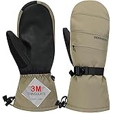 Winter Ski Mittens Men & Women Snow Warm Insulated Waterproof Windproof for Cold Weather and Snowboarding with Zipper Pocket