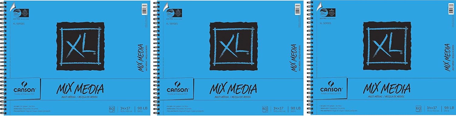 Canson XL Mix-Media Paper, 98 lb, 14 x 17 Inches, 60 Sheets - 100510930: Industrial & Scientific