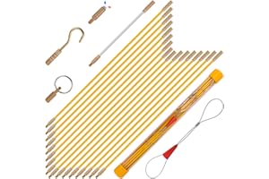 Boeray 22FT Fiberglass Running Electrical Wire Cable Pulling Fish Tape kit in a Carrying Case Through Wall Cable Snake Rods E