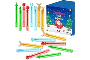 KANNOVE 100 Pack Bulk Christmas Mini Bubble Wands Party Favors for Kids,Goodie Bag Stocking Stuffers Fillers for Toddler Boys Girls,Bulk Classroom School Party Supplies Prizes Toys Gifts Trinkets for Students