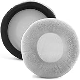 Velour Ear Pads 100 mm Universal Replacement Ear Pads Cushions Suitable Many Large Headphones Round Memory Foam Earpads Compatible with Beyerdynamic, Sennheiser, AKG, ATH, Sony & More (Gray)