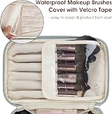Wandering Nature Travel Makeup Bag with Brush Compartment Greyish Blue view 2