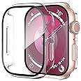 Smiling 2 Pack Case Built in Tempered Glass Screen Protector Compatible with Apple Watch Series 10 42mm, Hard PC Case Overall Protective Cover- Transparent