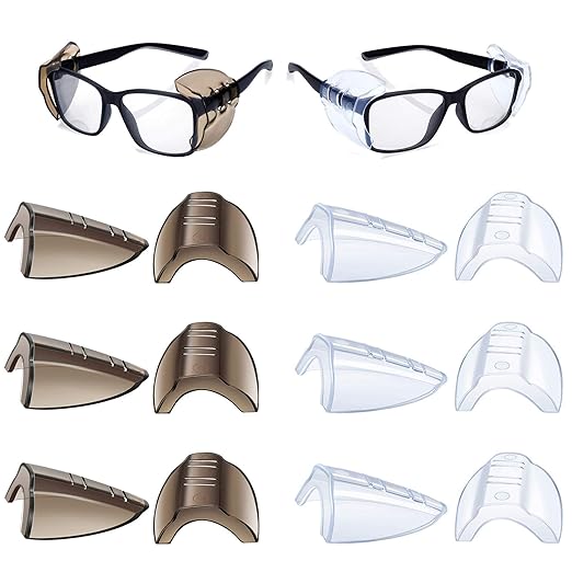 6Pairs 2 Color Side Shields for Eyeglasses Eyes Protection Safety