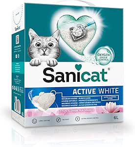 Sanicat Active Arena De Gato, Ultra Aglomerante, Aroma de Flor de Loto, 6L