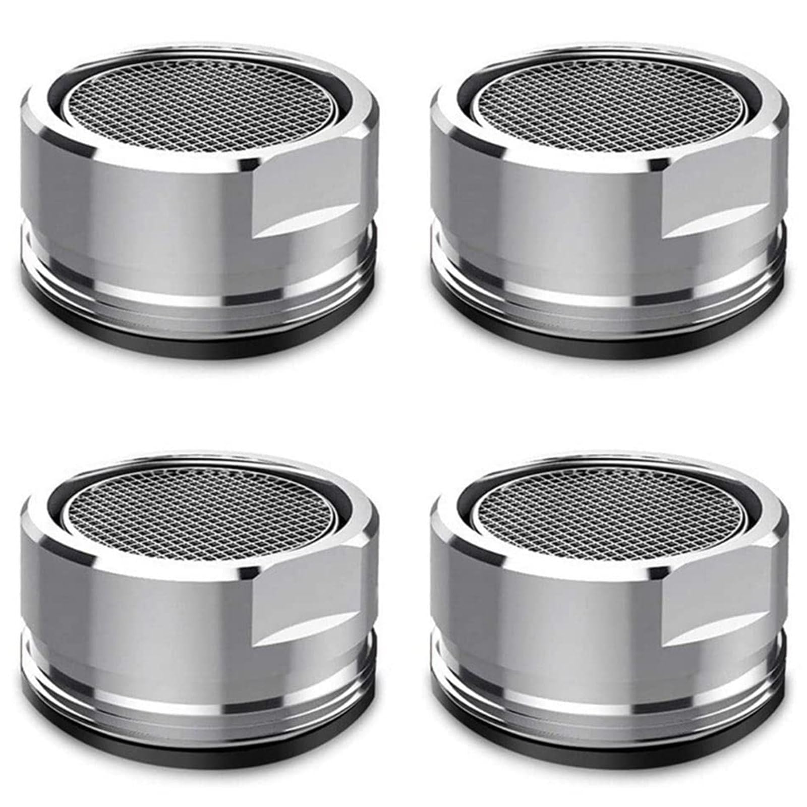 4 Pcs Water Saver Spout Filter Mesh Tap Head - Faucet Aerator Replacement Parts Insert Nozzle for Kitchen Bathroom Shower Sink, 24mm Tap Filter Nozzle, Flow Regulator, Silver