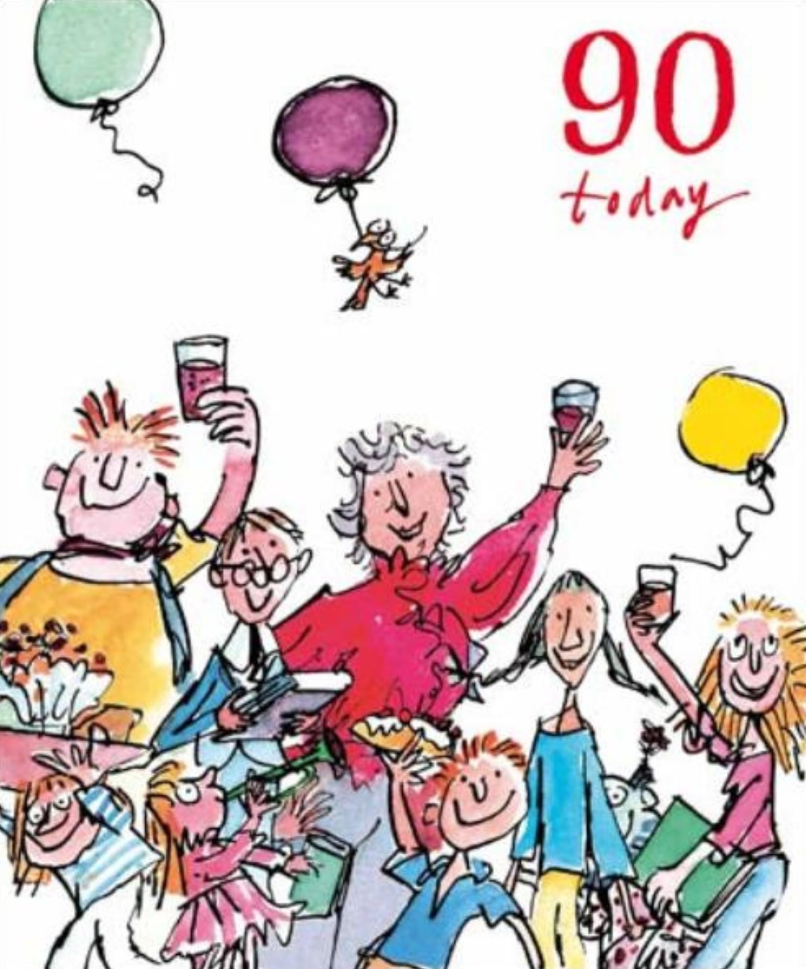 Woodmansterne Quentin Blake 90th Birthday Card Card - Let's Celebrate