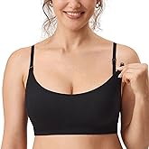 MOMANDA Ribbed Nursing Bras for Breastfeeding Support Maternity Sports Bra Wireless Seamless Sleep Bralettes