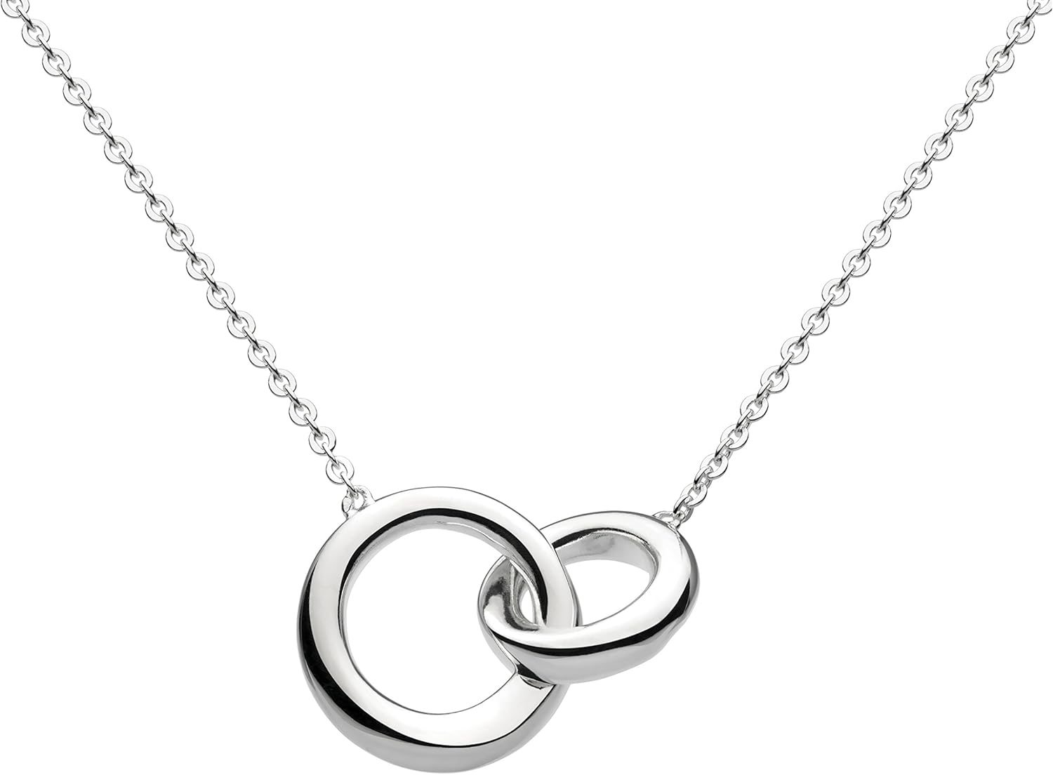 Kit Heath Sterling Silver Bevel Curve Double Link Necklace of Length 40.6-45.7cm : Amazon.co.uk 