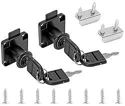 Jiozermi 2 Packs Drawer Lock with Keys, Desktop