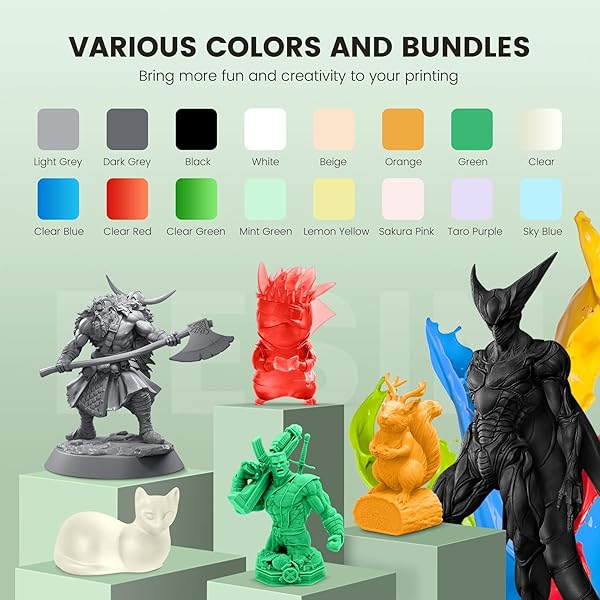 SUNLU 3D PRINTER RESIN 4KG, FAST CURING STANDARD 3D RESIN FOR MOST RESIN 3D PRINTERS, 395 TO 405NM UV CURING 3D PRINTING LIQUID PHOTOPOLYMER RESIN, LOW SHRINKAGE AND HIGH PRECISION, 4000G, GREY