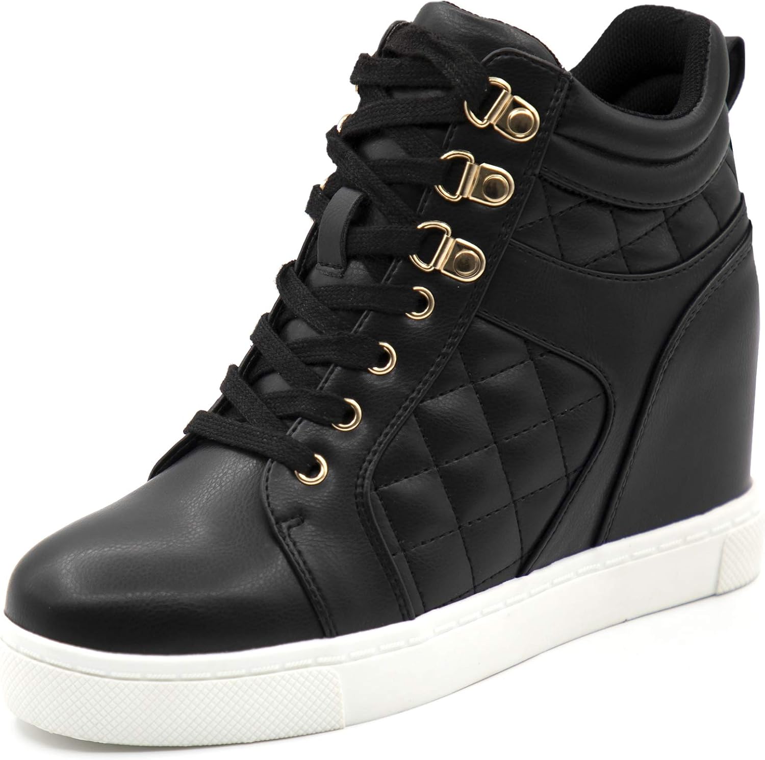  | Athlefit Women's Hidden Wedge Sneakers Shoes Lace Up Fashion Wedge Sneakers | Fashion Sneakers