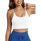 ODODOS Halter Sports Bra for Women Non Padded Strappy Cropped Tops Workout Yoga Crop