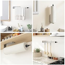 Fixwal Paper Towel Holder Under Cabinet with Spray