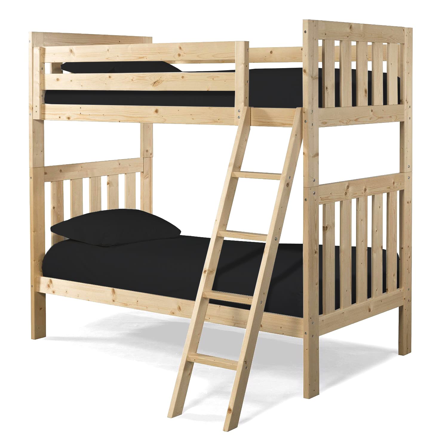 Bunk Bed 200TC 100% Egyptian Cotton Bunk Bed Fitted Sheet 2ft 6" (76cmx191cm) Caravan Campervan - Small Single Bed (Bunk Bed Fitted Sheet, Black)