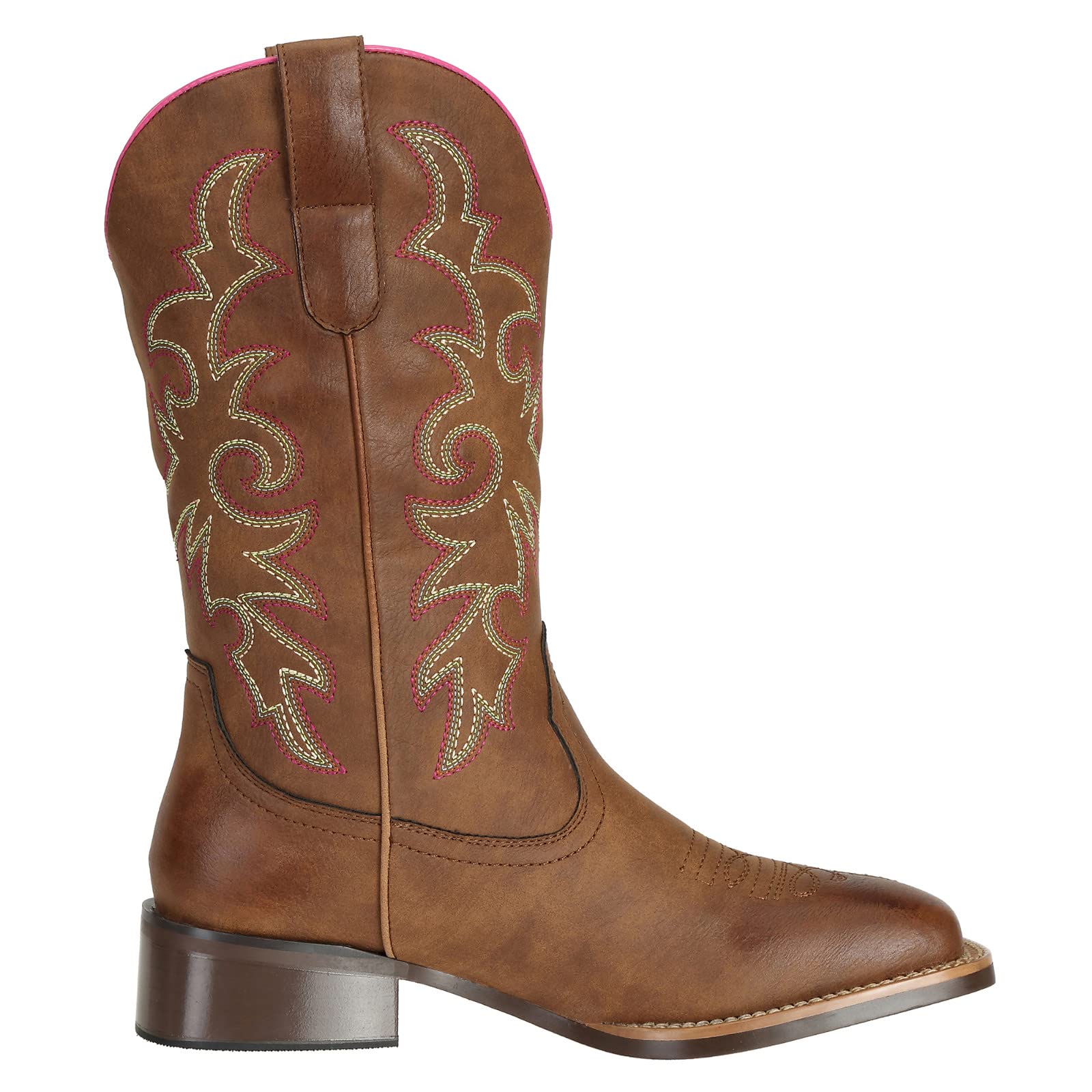 J's.o.l.e Fashion Cowboy Boots For Women Square Toe Wide Mid Calf Western Cowgirl Boots