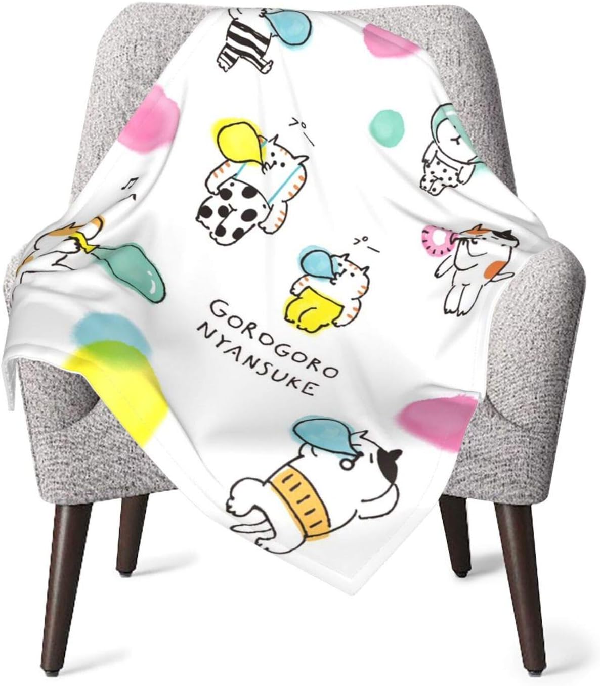 ごろごろにゃんすけ ブランケット 毛布 ひざ掛け おくるみ タオルケット こども 洗える バスタオル Zarker柔らかい 布団 男 女 赤ちゃん 車内 お昼寝 ふわふわ 人気 おしゃれ ホーム キッチン Amazon Co Jp