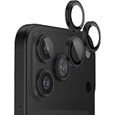 FLOLAB NanoArmour for iPhone 17 Pro Max/iPhone 17 Pro Camera Lens Protector - Anti-Reflective, Durable Tempered Glass with Aluminum Ring, TruColors, Ultra Clear, Easy Install - Black