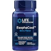 Life Extension EsophaCool - Gut Health Supplements with Calcium, Magnesium &amp; DGL Licorice Root Extract for Healthy Digestion Stomach Relief &amp; PH Balance - Gluten-Free, Vegetarian - 60 Chewable Tablets