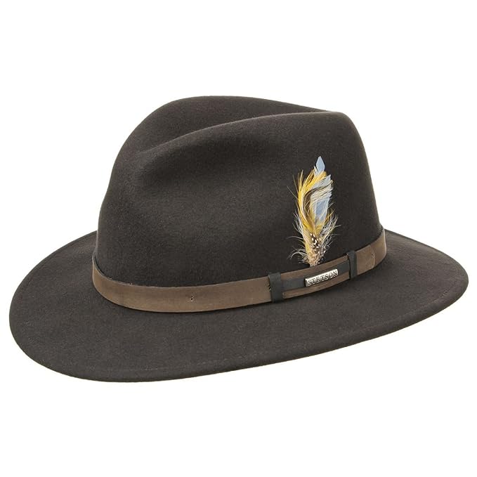 Stetson Sardis Westernhut Damen/Herren | Made in USA Hüte Klassiker Ledergarnitur mit Lederband Frühling-Sommer Herbst-Winter
