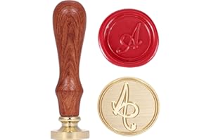 Letter A Wax Seal Stamp, Yoption Vintage Retro Brass Head Wooden Handle Alphabet Letter A Classic Sealing Wax Seal Stamp (A)