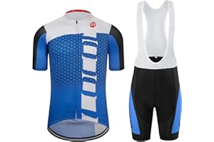 Coconut Ropamo CR Men's Cycling Jersey Set Road Bike Jersey Zipper Pocket Bib Shorts with 4D Padded Cycling Clothing Set