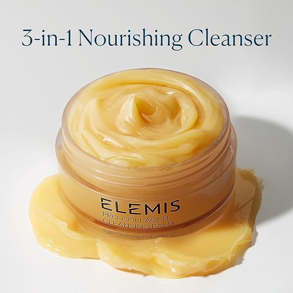 ELEMIS PRO-COLLAGEN CLEANSING BALM – 3-IN-1 FACIAL CLEANSER FOR ALL SKIN TYPES, DAILY SKINCARE TO SOFTEN, DEEP CLEANSE & HYDRATE, MAKEUP REMOVER & OIL CLEANSER FOR FACE