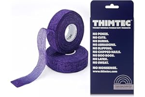 THIMTEC - The Original Thimble Tape for Hand Sewing - Fully Adjustable Nail & Finger Protector - A Smarter Alternative to Classic Knitting Thimbles - Purple 2-Pack