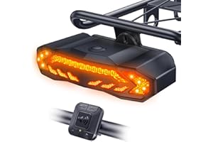 ONVIAN Smart Bike Tail Light with Turn Signals, Bike Horn Bike Alarm with Remote, Rechargeable Rear Bike Light, Auto-Sensing 