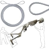 MorningRo 12 ft Skeleton Replacement Guy Wire, Coated Steel Support Cable | Upgrade Stainless Steel Tension Cable, Pre-looped Ends for 12 Foot Support, Weather Resistant Coated Repair Part U
