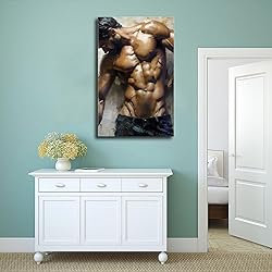 HMLZSJ Nude Muscle Male Torso Portrait Art Gay