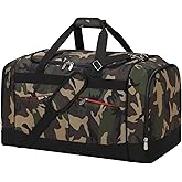 YoKelly 24 inch Large Gym Bag for Men - 65L Hard Bottom Duffle Bag with Shoes Compartment for Sport/Travel - Camo