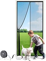 SMALUCK Magnetic Door Screen 90x210cm Heavy Duty Fly Mesh Black Kid Pet Friendly