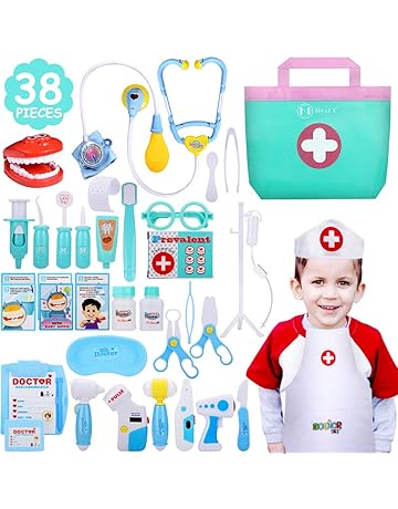 Durable Kinder Arzt Kit Arzt Ausrustung Doktor Pretend Play Werkzeuge Fur Kleinkinder Kostum Doktor Rollenspiele Schule Klassenzimmer Padagogisches Spielzeug Blau 1set Arztkofferchen Spielzeug