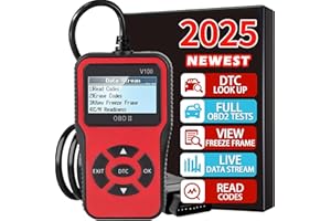 ONRETUL V100 OBD2 Diagnostic Diagnostic Tool Tool, Code Reader, Engine Light Diagnostic Tool, Battery Voltage Tester, for OBD2 Cars & Trucks Since 1996