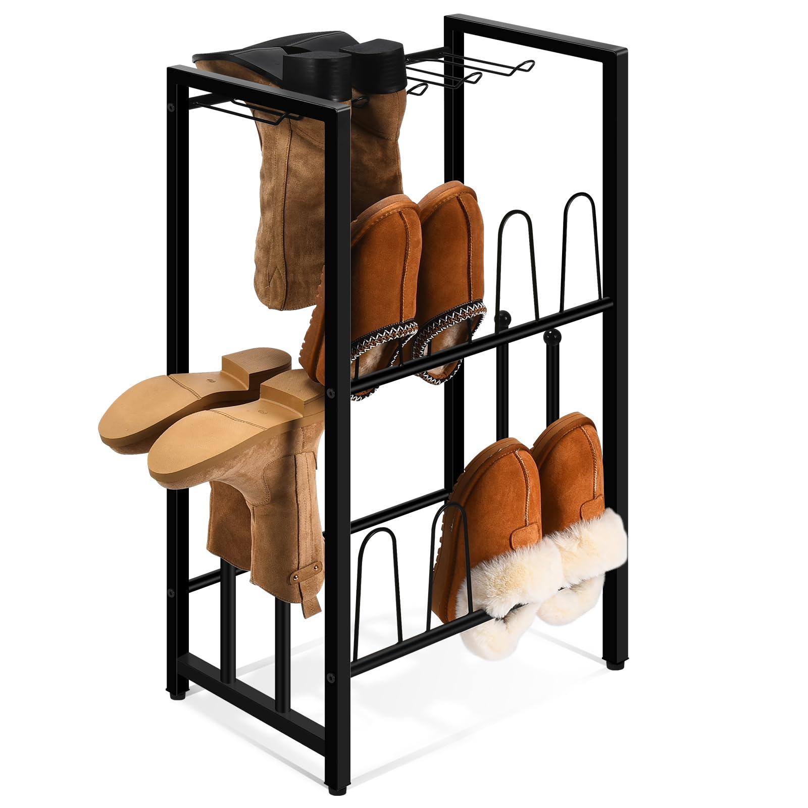 BestGiftEver Rustic Western Metal Boot Rack – Free-Standing Organizer With Star Design