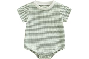 Solid Color Romper Baby Boy Girl Oversized Bubble Bodysuit Short Sleeve T-Shirt Top Jumpsuit Newborn Summer Clothes